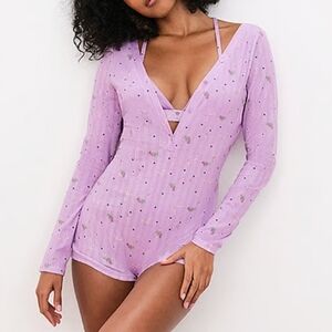 Pointelle Deep V Onsie For Love and Lemons